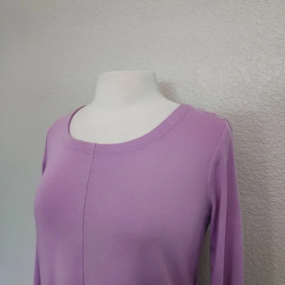 ⭐️5/$20 J. Jill Lavender 3/4 Sleeves Cotton Tee Size XS - Picture 5 of 8